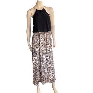 MSK Sleeveless Leopard Print Maxi Dress Sz M​​​​​